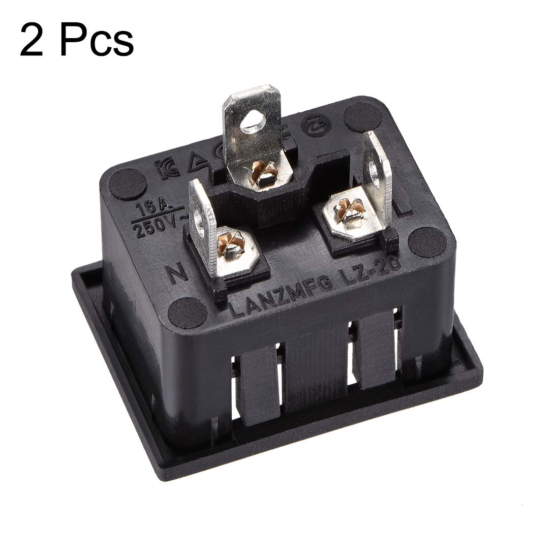 Panel Mount Connector Uxcell C20 Panel Mount Power Connector - 3 Pin ...