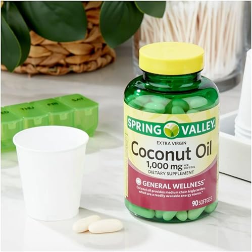 Miniatura 2 de Spring Valley - Aceite de coco virgen extra cápsula de gel blando 1000 mg 90 unidades  imán de nevera STS