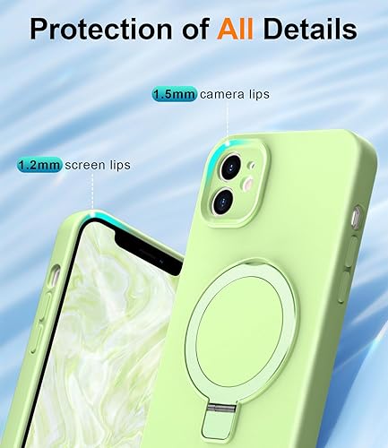 Miniatura 6 de PIXIU Funda magnética para iPhone 11 de 6.1 pulgadas, compatible con MagSafe, silicona líquida suave a prueba de golpes, con forro de microfibra y