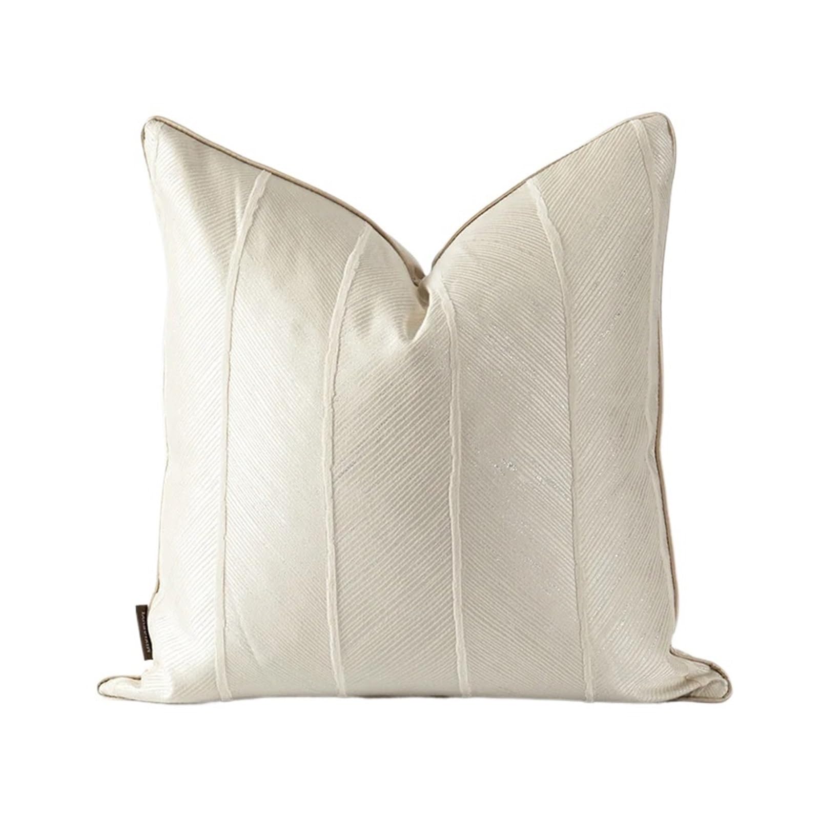 Fgujsur Color01 Cushion Covers Modern Simplicity Beige White Cushion Cover Herringbone Pattern Jacquard Pillowcase For Living Room Sofa Bedroom(Color01)
