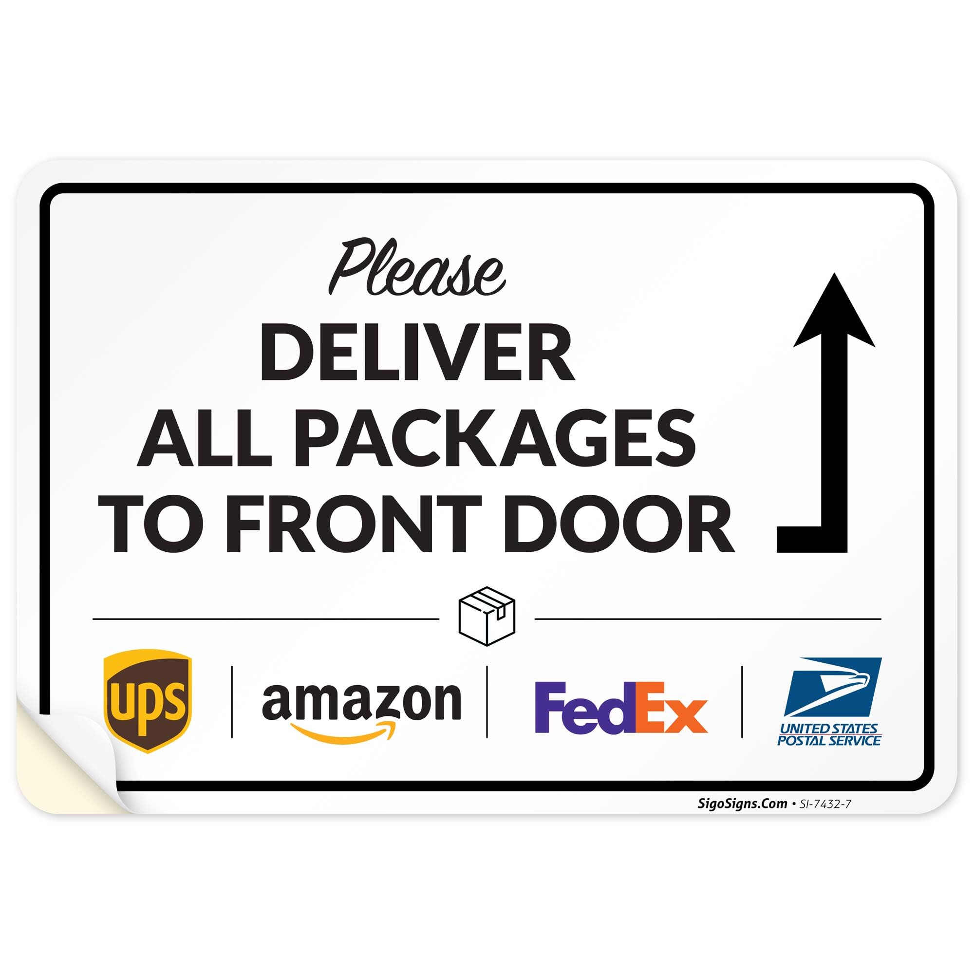 Package Delivery Sign, Delivery Instructions All Package Front Door Sign,