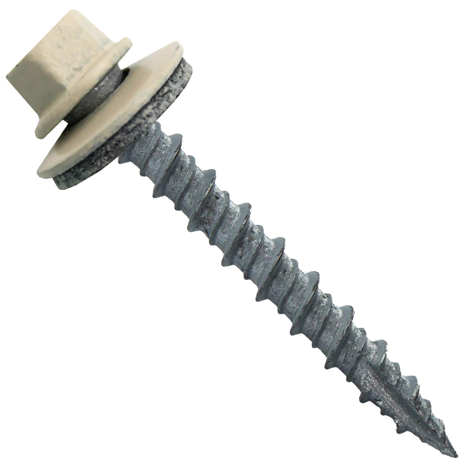 Metal ROOFING SCREWS: (1000) 10 x 1-1/2 Ivory Hex Head Sheet Metal Roof Screw. Self starting metal to wood siding screws. EPDM washer. Colored head
