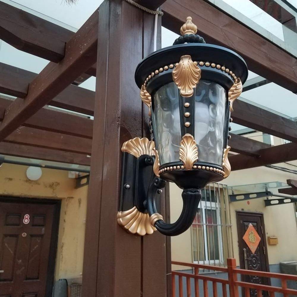 Oświetlenie ścienne Lampa ścienna Retro Zewnętrzna lampa ścienna Wodoodporna aluminiowa zewnętrzna lampa ścienna Wiejska szklana lampa ścienna Dekoracja ścienna Latarnia ścienna Wiktoria Antyczna kink