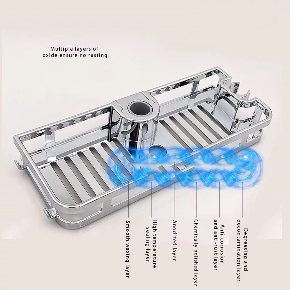 Étagère De Douche Pour Barre De Douche De 24 Mm, Panier De Douche A Suspendre Etagere De Rangement Sans Percage 98941156