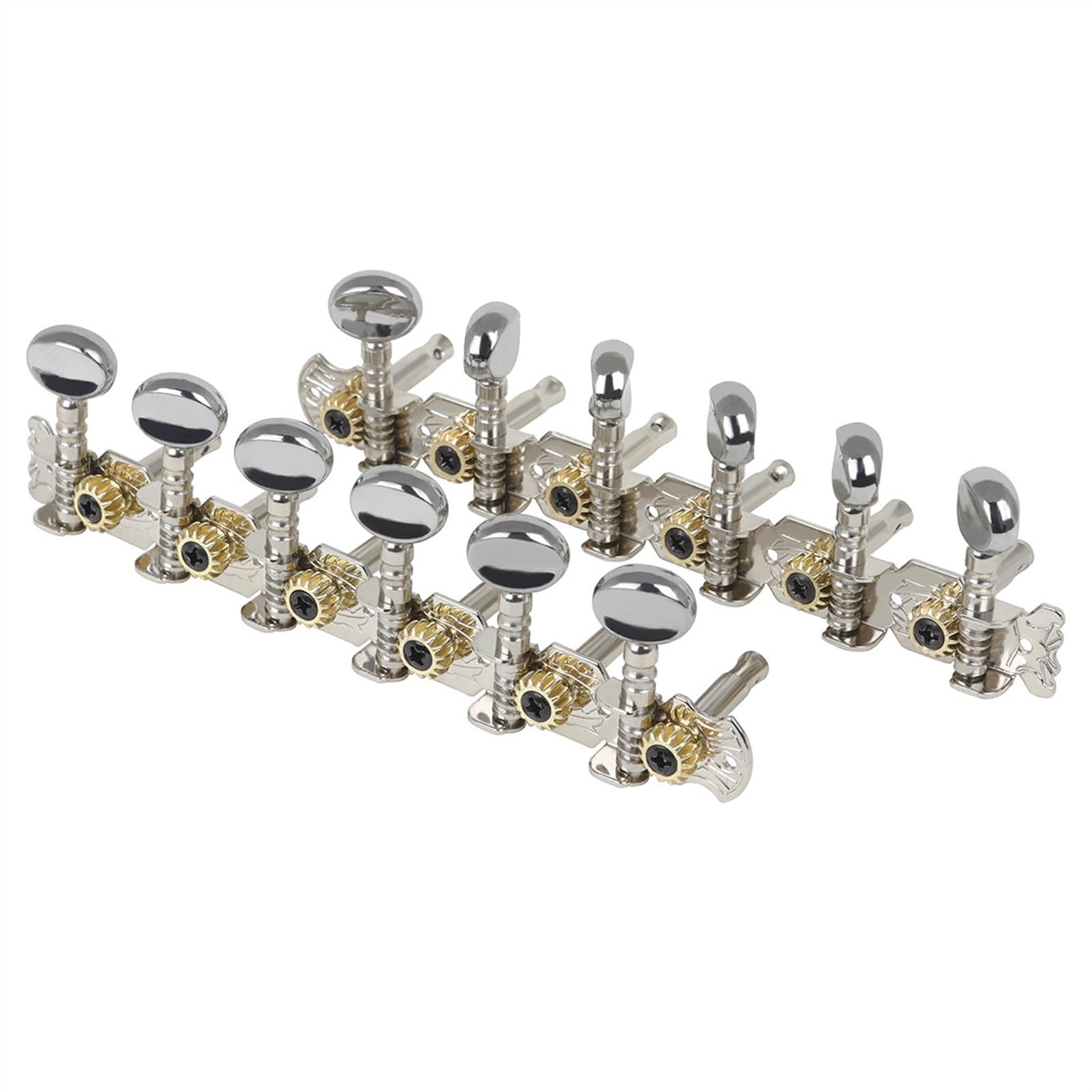 Gitarren Tuning Stecker Set 6-gliedrige Stimmschlüsselschraube Für 12-saitige Folk-Gitarre Runder Kopf Stahlsäule Wirbel Stimmknopf Gitarrenzubehör