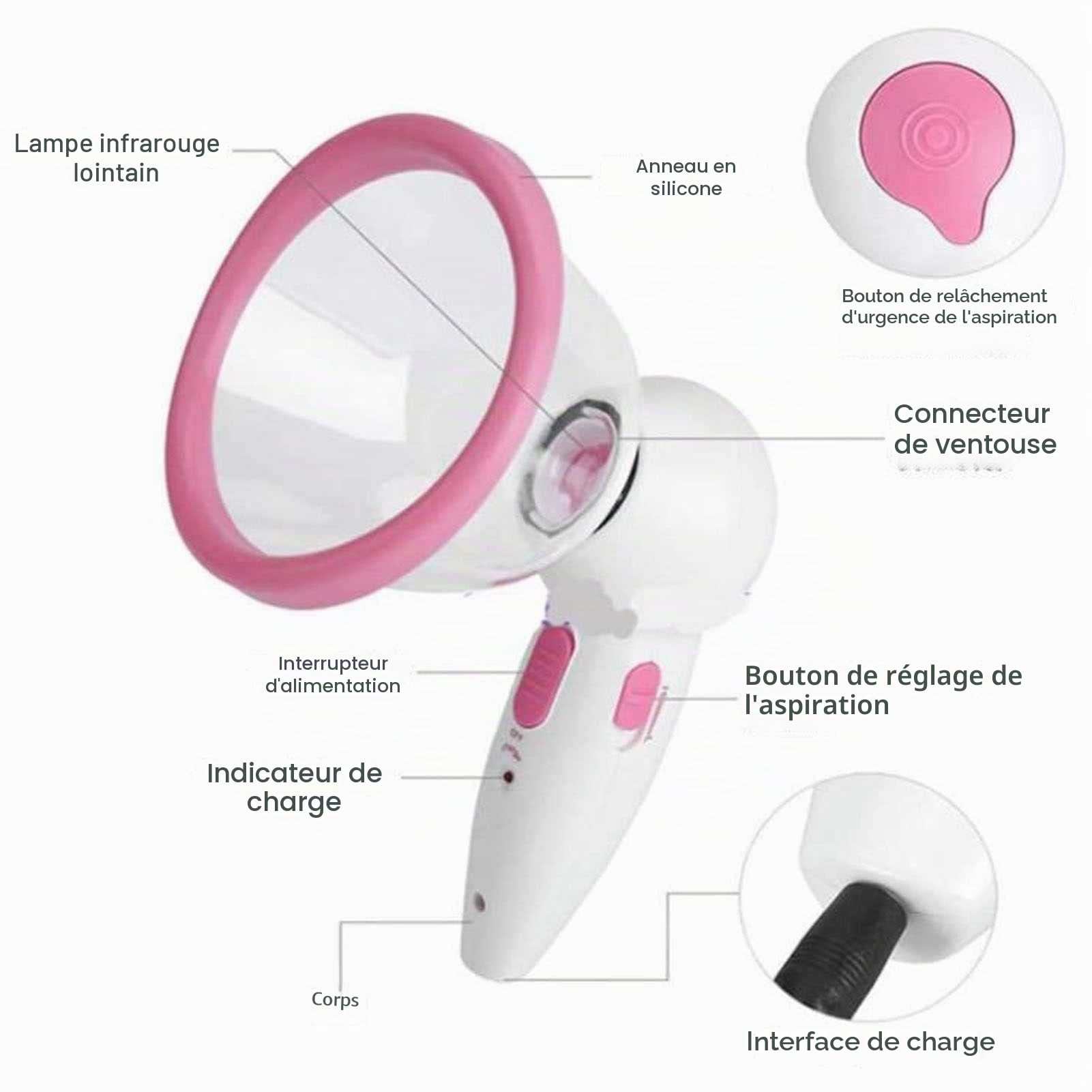 Masseur électrique de poitrine, agrandissement des mamelons, masseur à double tasse, pour favoriser le développement des seins, appareil de soins mammaires à domicile, empêche l'affaissement et le d