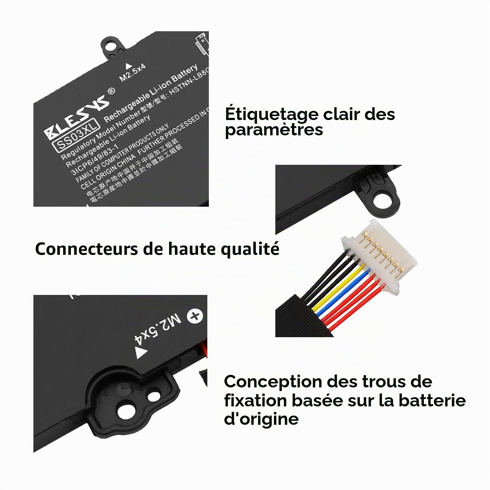 BLESYS SS03XL 933321-855 Batterie pour HP EliteBook 840 G5 840 G6