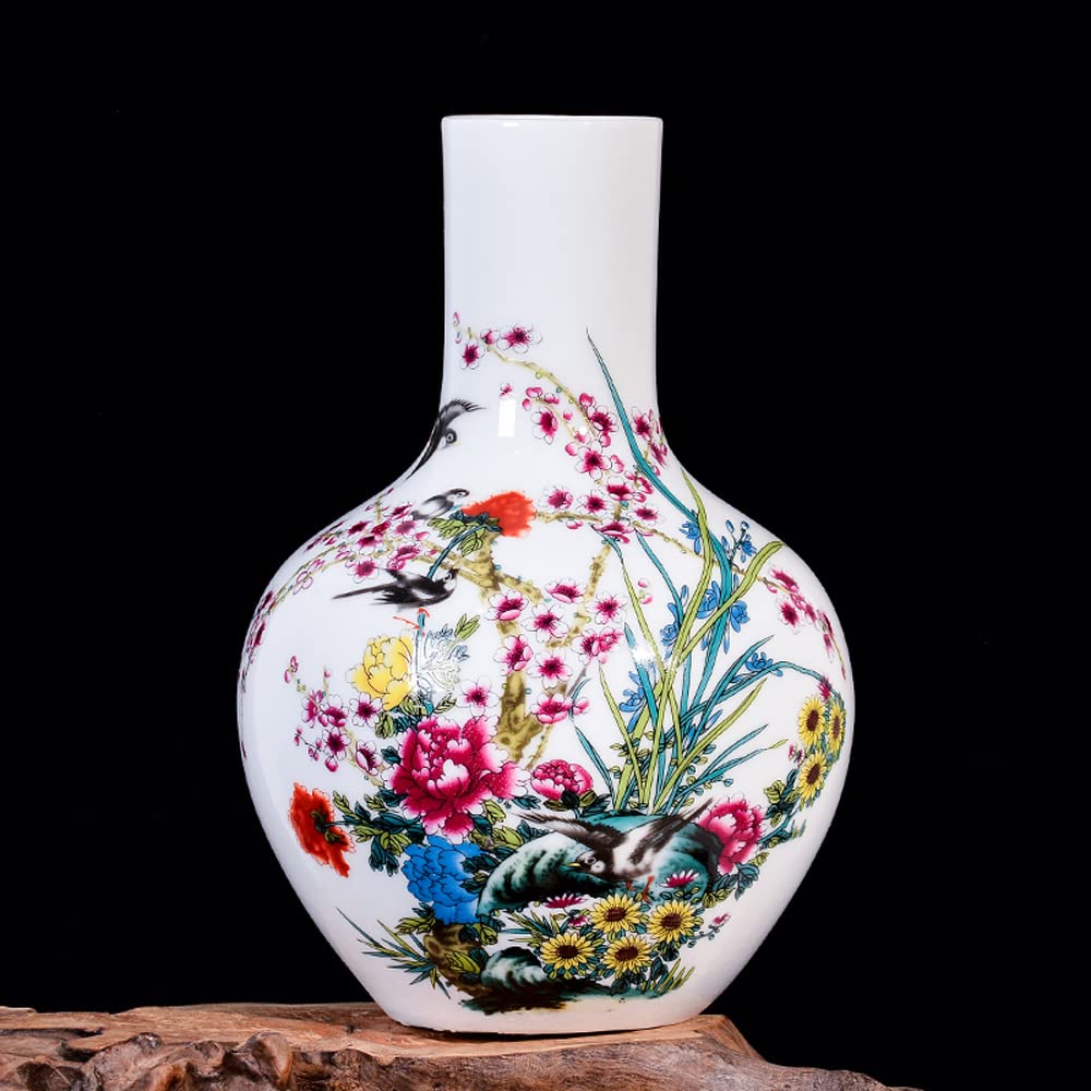 asdchZen Chinoiserie, Powdery, Ceramic Vase, Flower Arrangement, Dried Flower, Chinese Home, Living Room, Tv Cabinet, Decorative Ornaments,C