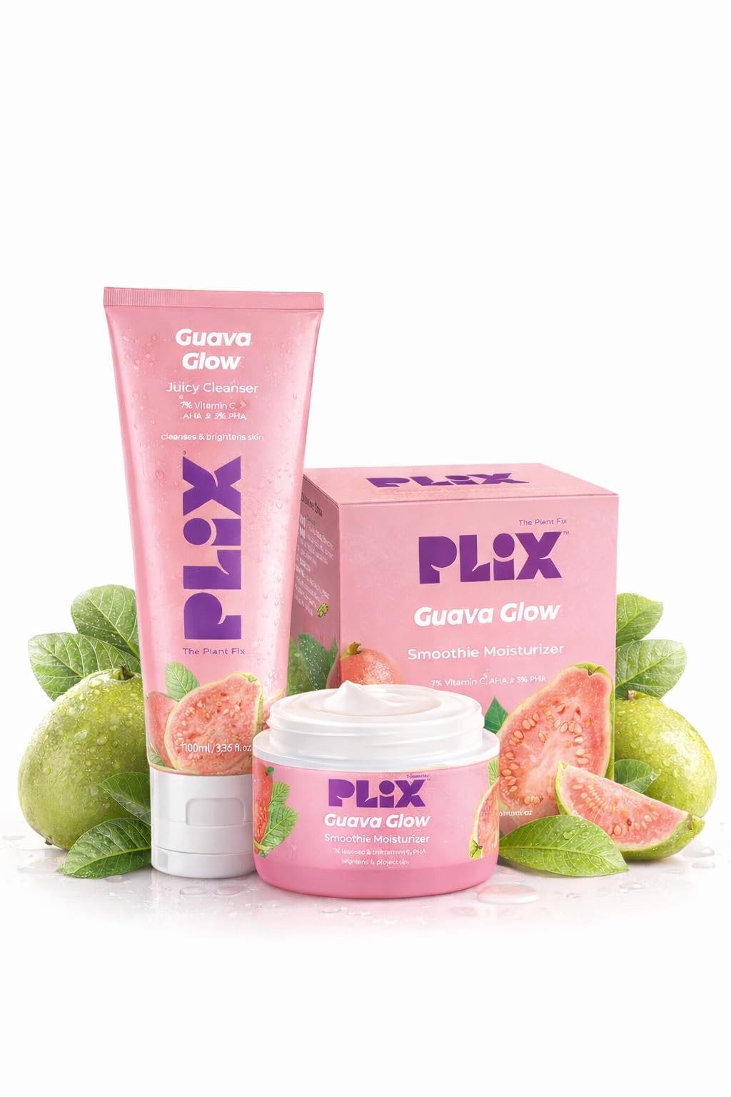 PLIX - THE PLANT FIX Vitamin C Glow Boosting Skincare Combo (Moisturizer & Face Wash) | For Glowing Skin | All Skin Types | For Women & Men