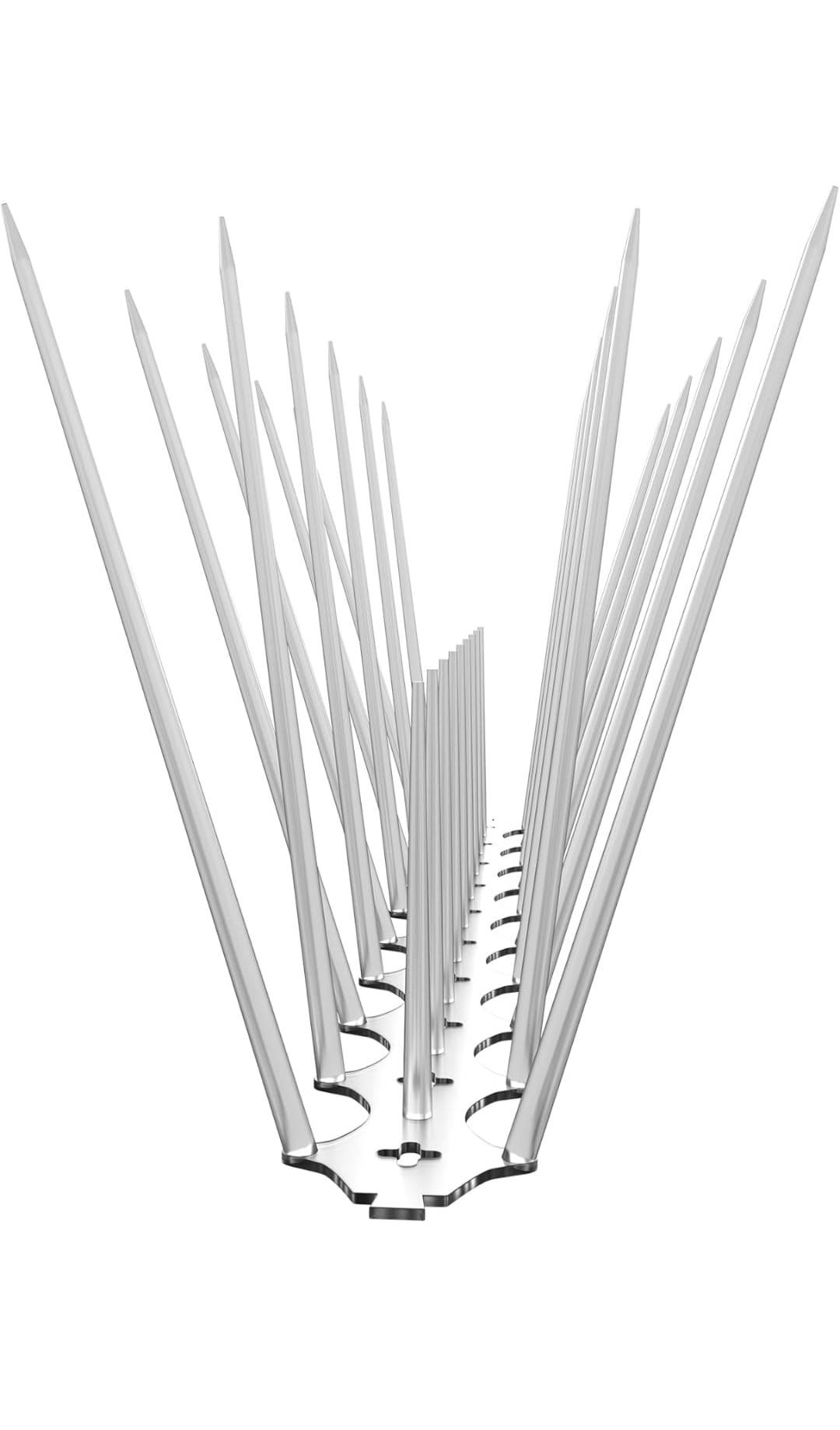 Bird and Pigeon Spikes, Anti Bird Plastic Spikes for AC Balcony Railing Window Home Protection, Transparent (with Double Side Tape), Pack of 10