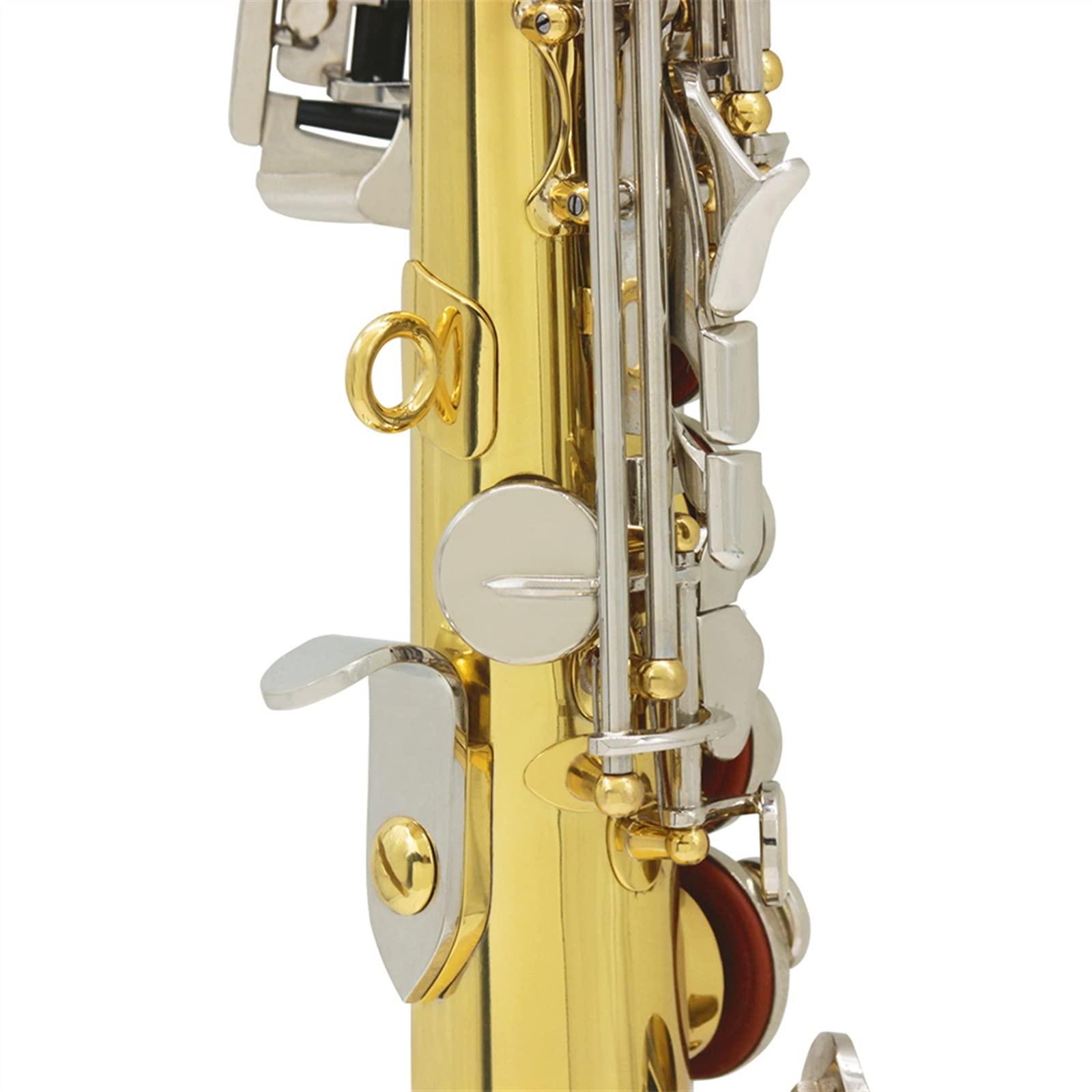 Saxofón Profesional Saxofón BB Latón Tubo Recto Sax Instrumento Musical De Viento De Madera con Caja De Cuero
