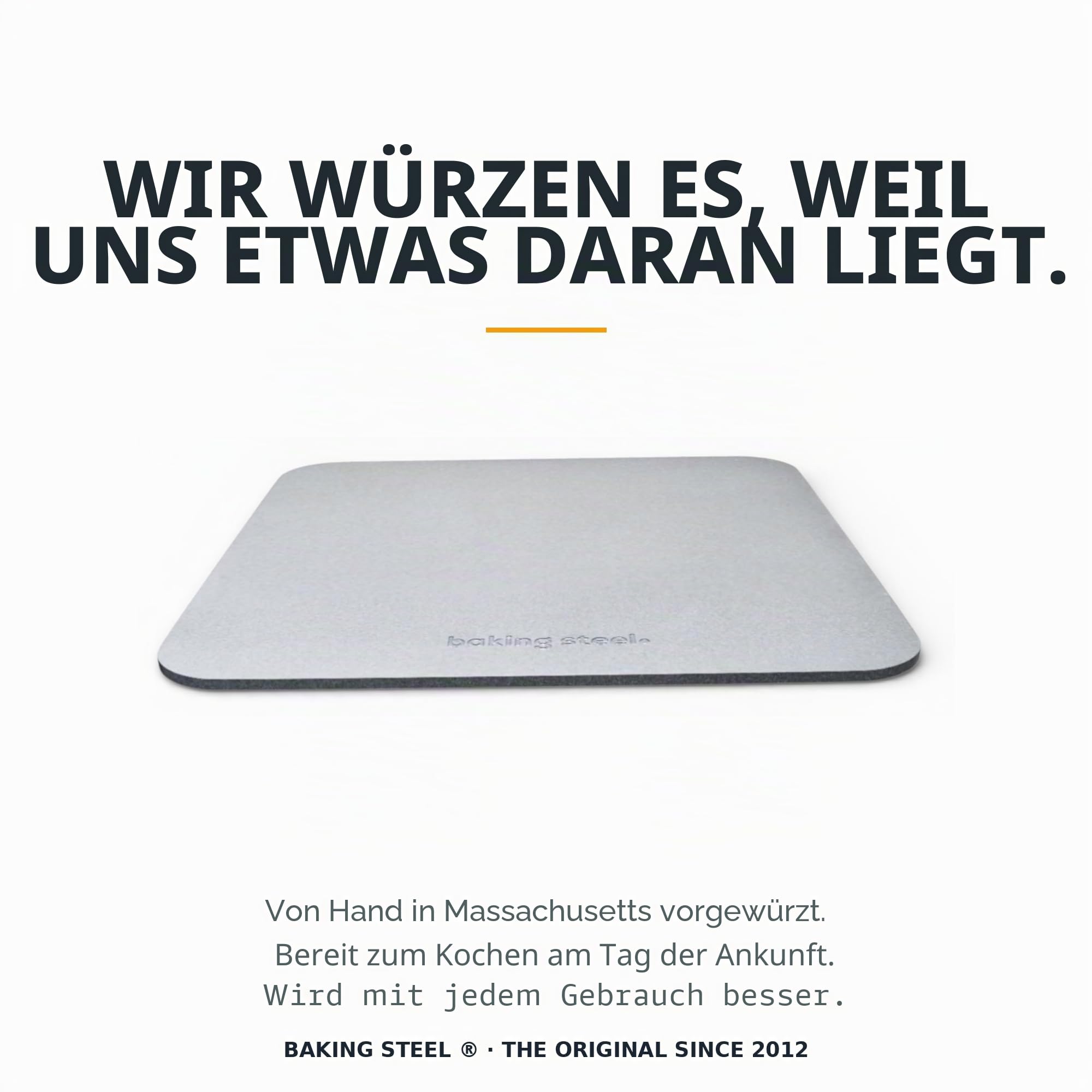 Baking Steel - Der originale ultraleitfähige Pizzastein (35,6 x 40,6 x 0,6 cm) – die originale Baking Steel für Pizza & Brot für den Innen- und Außenbereich – voreingebrannte, natürlich