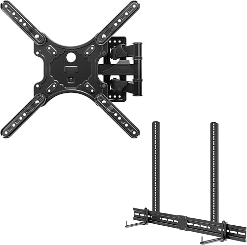 MOUNTUP Soporte de pared para TV de movimiento completo y soporte universal para barra de sonido MU9122-A Bundle