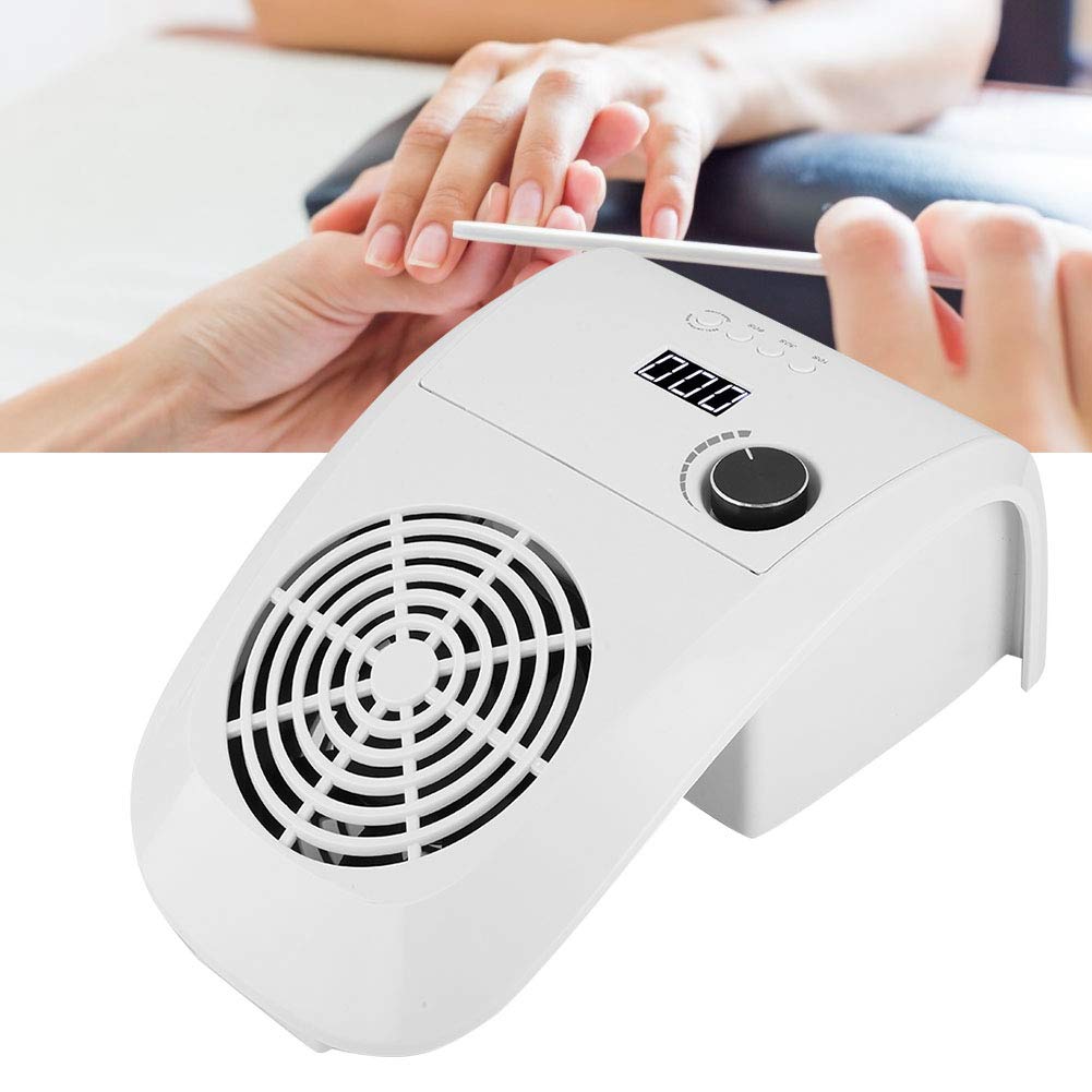 Aspirador profesional de uñas de 80 W con succión potente, colector de polvo integrado y lámpara LED de curado (24 luces), ideal para salones y uso doméstico, compatible con enchufe europeo