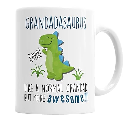 Grandadasaurus Mug Grandad Dinosaur Cup for Fathers Day Birthday Christmas Funny Mug Present for Grandad