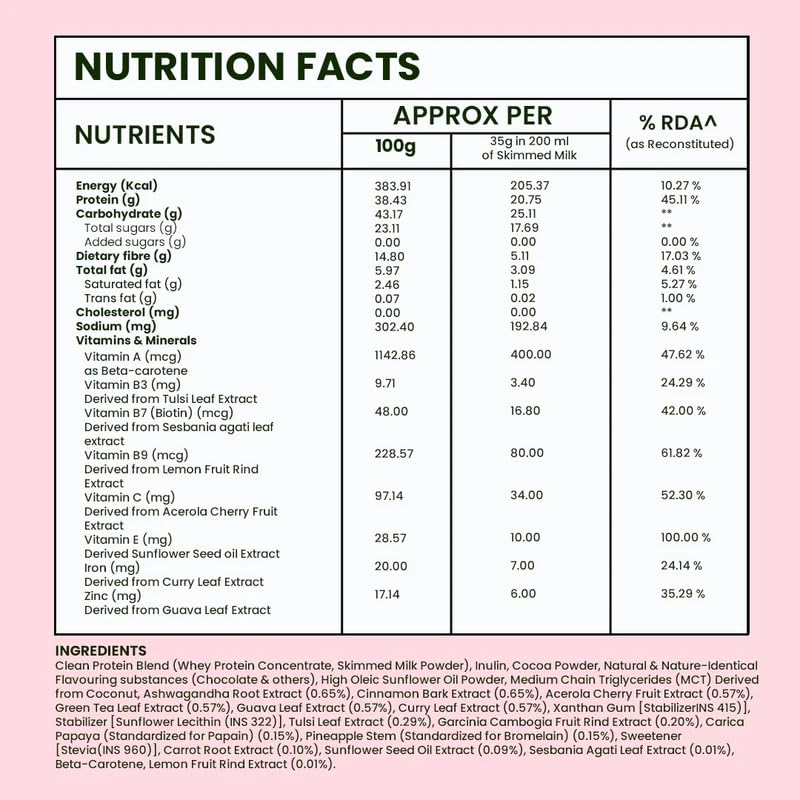 OZiva Nutritional Meal for Women | Meal Replacement Shake for Weight Management, Calorie Control & Metabolism | 18 g Protein, 6.4g Dietary Fibre, Ashwagandha, Tulsi | Chocolate 453 g 2