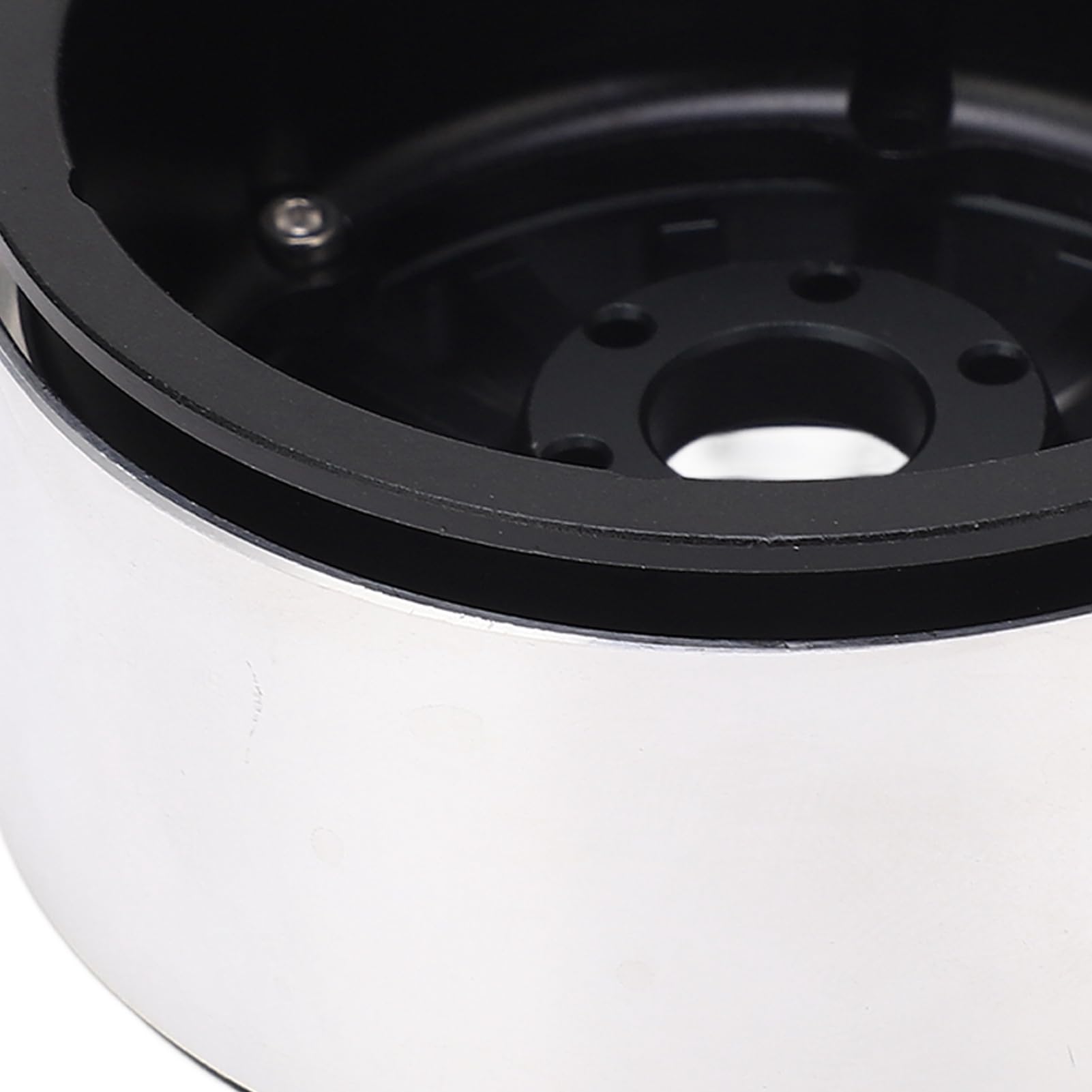 Cerchio in lega di alluminio RC da 2,6 pollici, 4 pezzi; cerchio metallico per auto RC compatibile con Axial RR10 90048, scala 1/10; sostituzione leggera e resistente, fornita con (Nera)