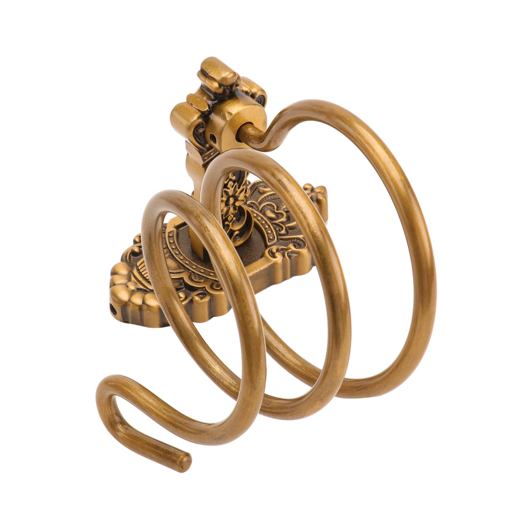 FOMIYES 1Pc Style Hair Dryer Holder Vintage Hair Dryer Rack for Bathroom Wall Mounted Hairdryer Frame Golden Finish