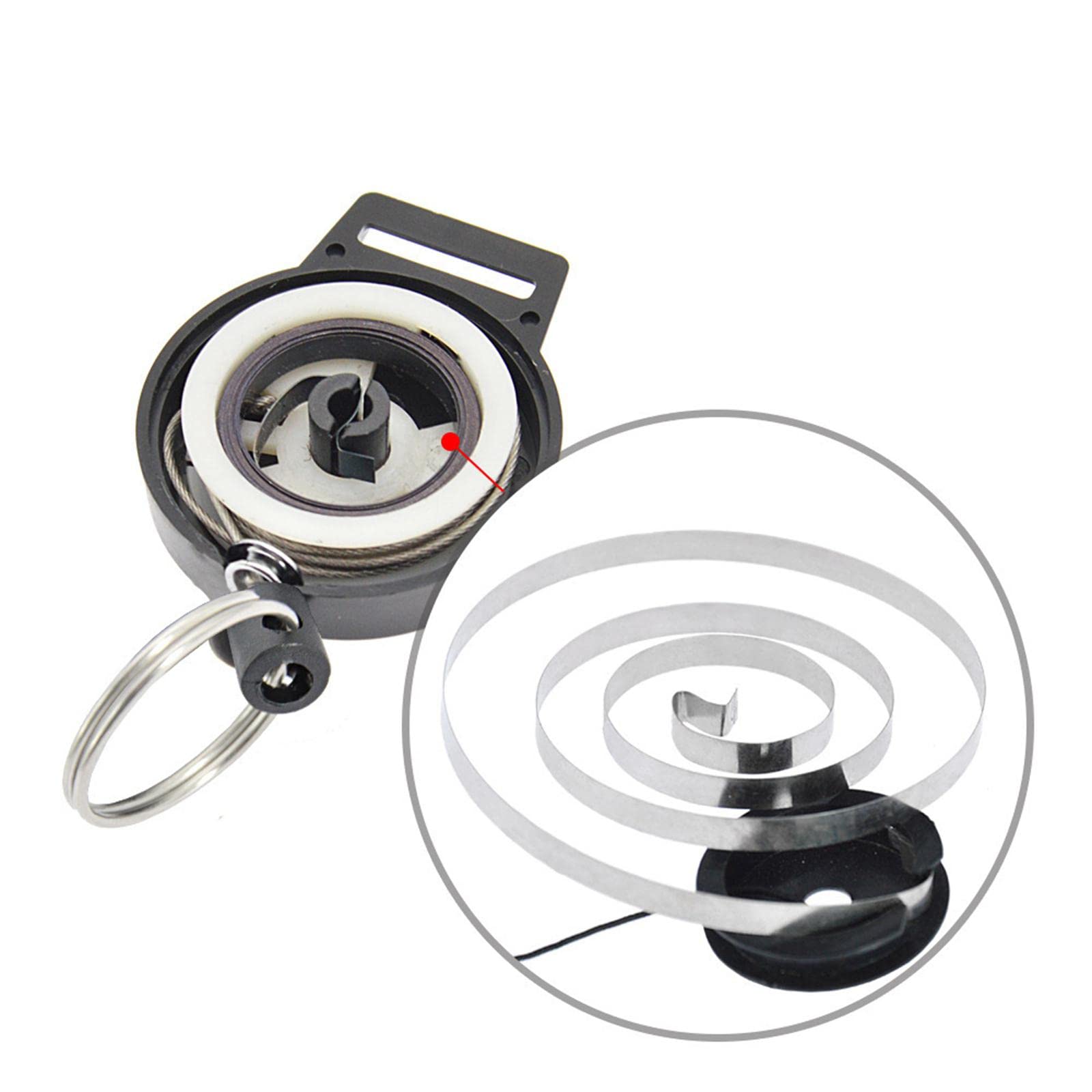 Baoblaze Scuba Diving Retractable Lanyard Hanging Strap Fin Mask Gear Retractor Clip & Ring für Unterwasserschnorcheln