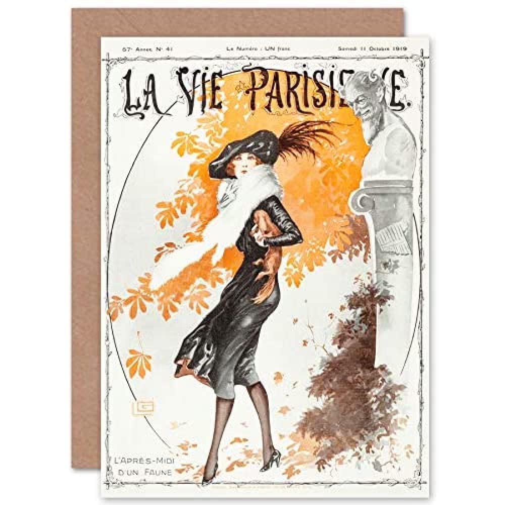 Artery8 La Vie Parisienne Greeting Card - Beige