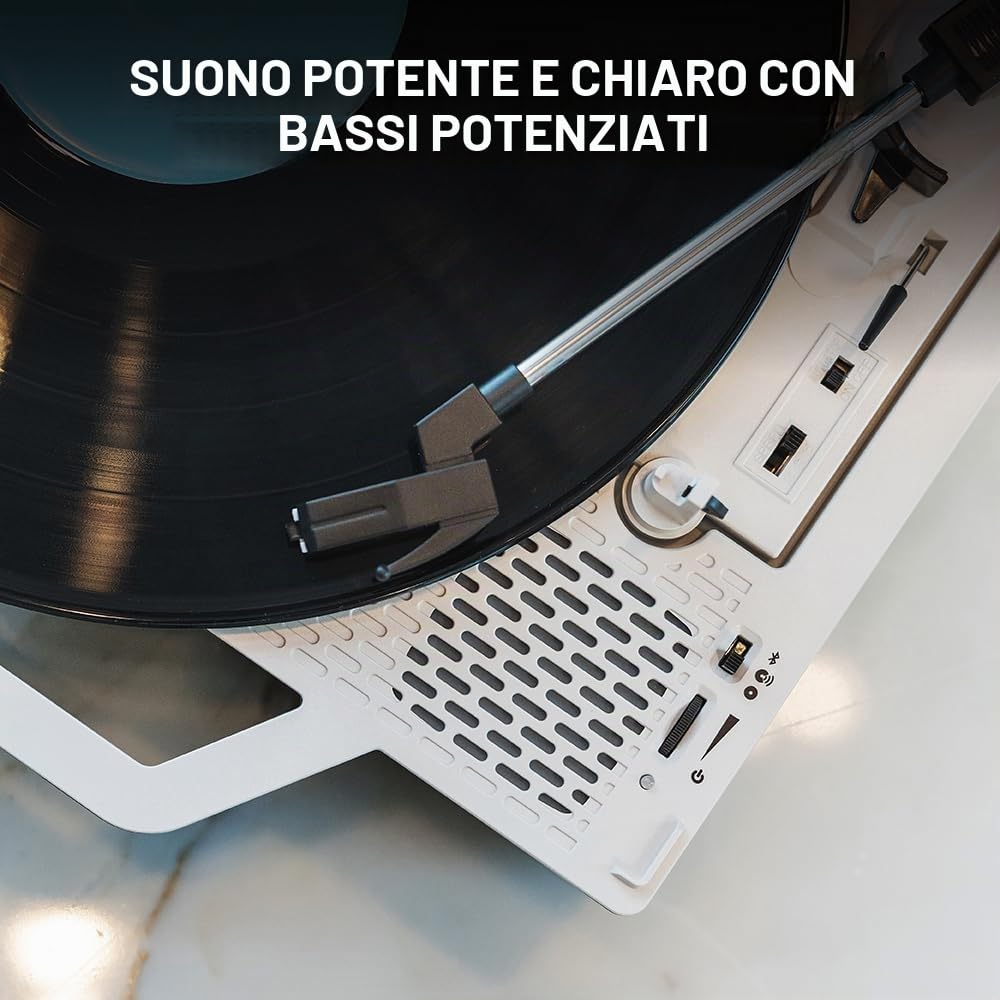 Victrola Re-Spin - Giradischi in vinile sostenibile a 3 velocità (33 1/3, 45 e 78 giri/min), giradischi Bluetooth con cinghia e radiatore per bassi integrato, jack per cuffie da 3,5 mm, verde basilico