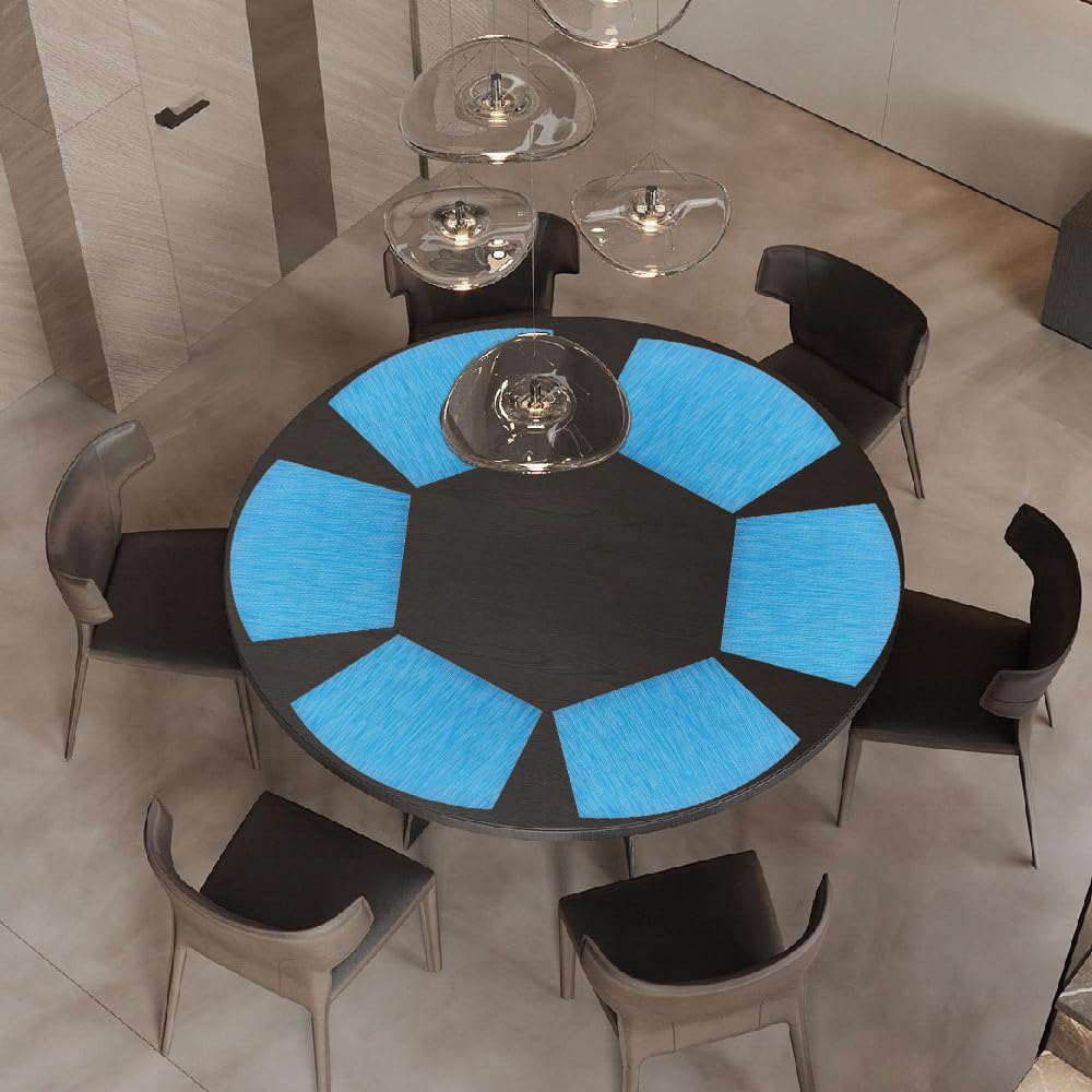 Lot de 4 sets de table en PVC - Lavables - Pour table ronde - Noir