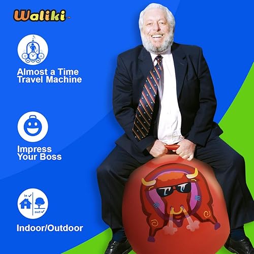 Miniatura 3 de WALIKI Juguetes Hopper Ball para niños (Hippity Hop Ball, Hopping Ball, Bouncy Ball con asas, Sit & Bounce, Kangaroo Bouncer, Saltar, Rojo, Bomba