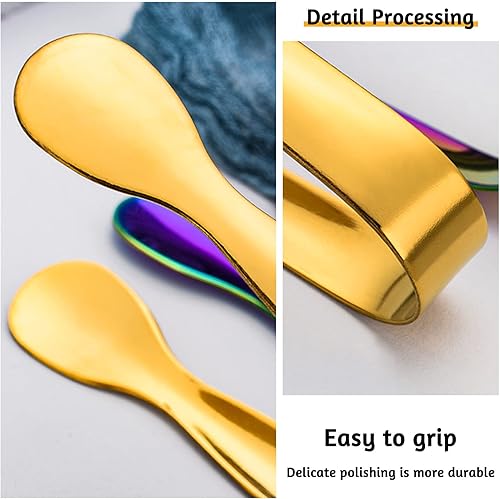 Miniatura 3 de 6 pinzas para hielo, pinzas para azúcar, de acero inoxidable dorado, para aperitivos, postres, café, fiesta de té, bar