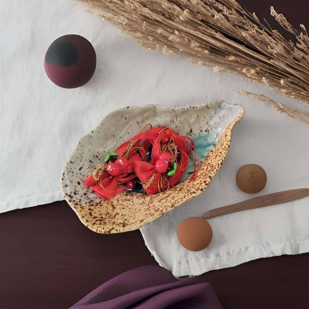 Small Potpourri Bowl Decorative Bowl Tray for Home Decor, Candy Dish, Jewelry Catch All, Office Desk, Gift (Teal Blue Ceramic) - Image 4