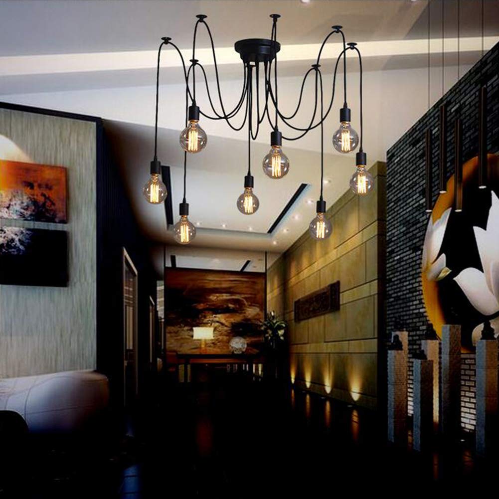 Lampadario a sospensione a forma di ragno, lampada a sospensione industriale, lampadario retrò a sospensione vintage per soggiorno, cucina, camera da letto