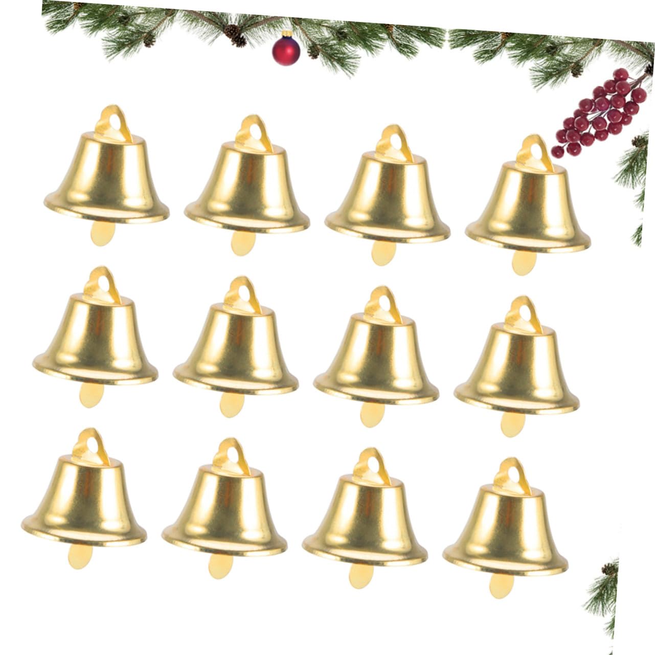 Colgante De Campana Navideña Mini De 20 Mm Dorada, Campana De Viento para Decoración De Árbol De Navidad, Accesorios DIY para Manualidades, Pack De 120 Unidades