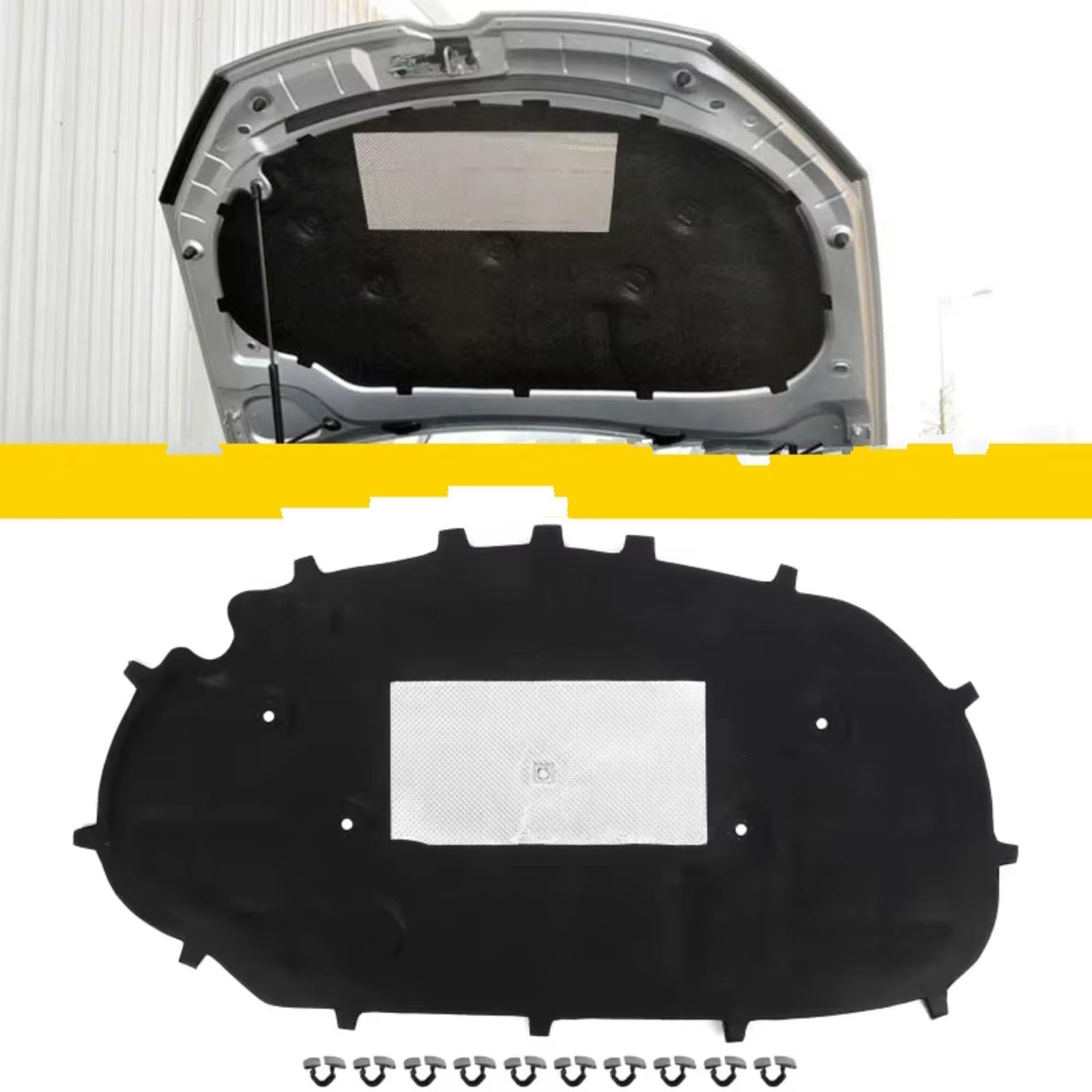 Dämmung Haube Vorne Motorhaube Isolierung Pad Wärme Sound Baumwolle Schallschutz Matte Abdeckung Schaum Feuerfest Kompatibel Mit VW Für Golf 6(Style A)