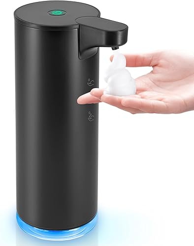Dispensador de jabón, dispensador de jabón sin contacto de acero inoxidable LAOPAO dispensador automático de jabón espumoso recargable para baño,