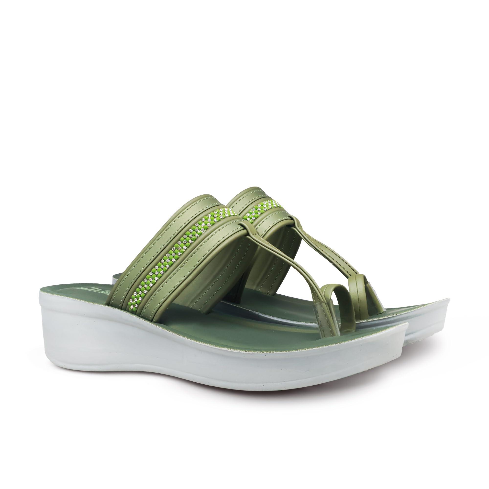 asian Women’s Wedge Slippers | Stylish Blue Chappal with Soft Sole for Daily Use-picture-14