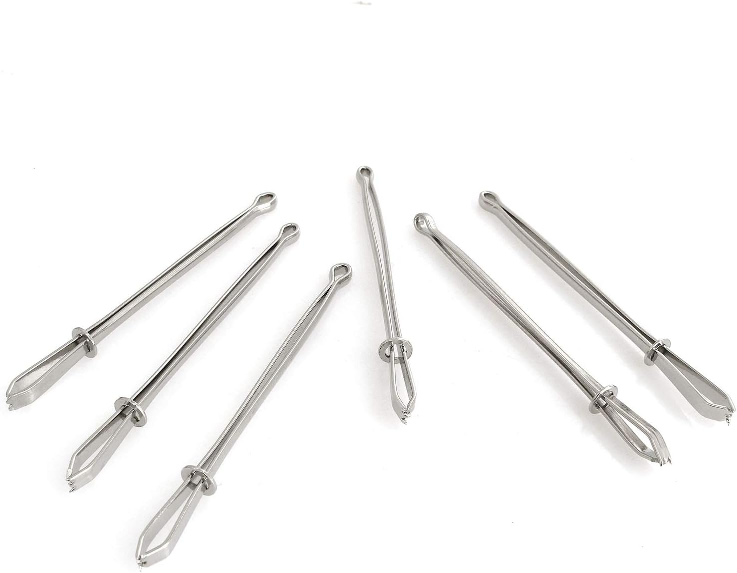 Longdex Bodkin Threader Tweezer 6PCS Metal Easy Pull Drawstring Threaders with Tweezers for Handwork Sewing Craft DIY Tool