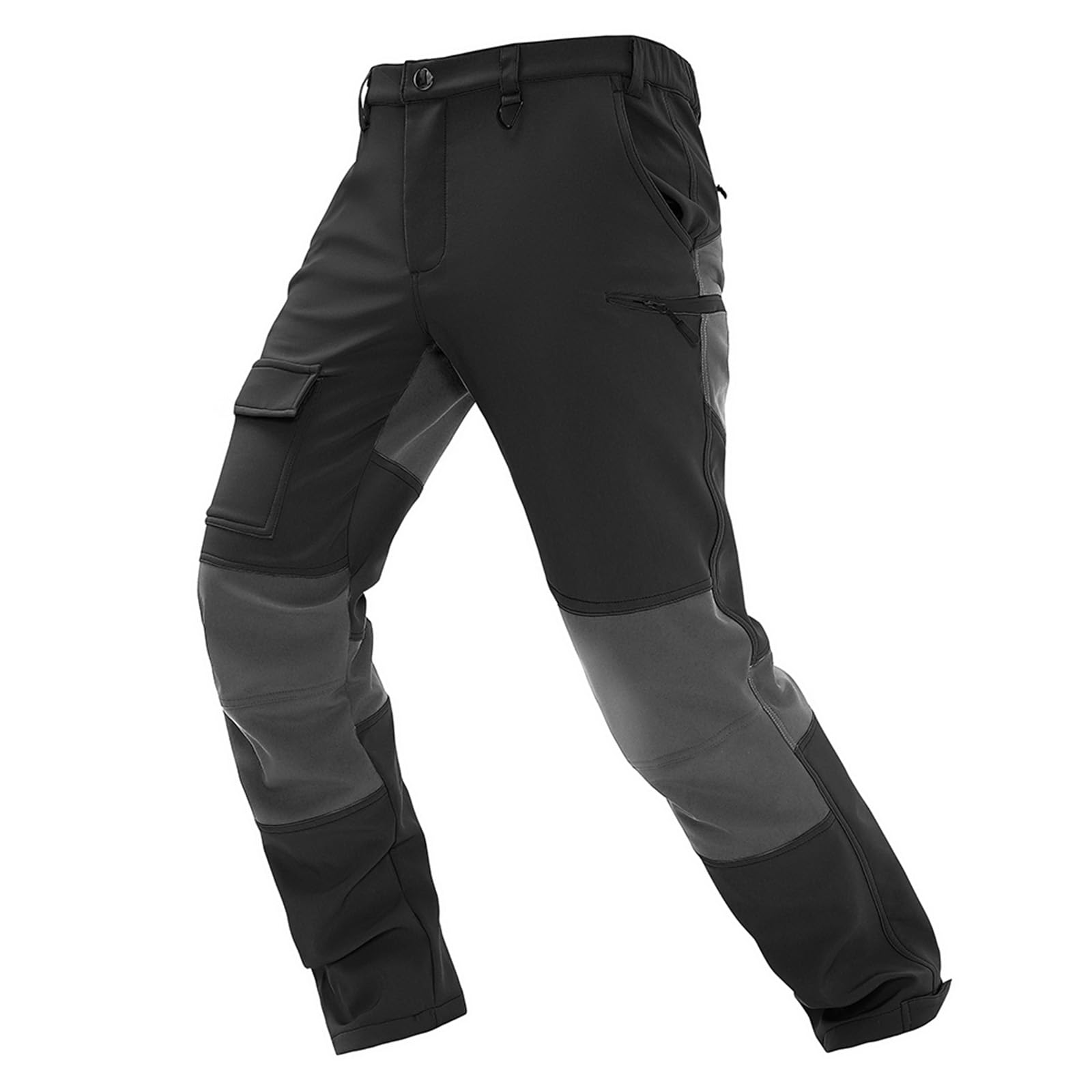 Pantaloni da Trekking da Uomo Softshell Foderati in Pile Resistenti all'Acqua Caldi in Inverno Antivento Pantaloni da Passeggio Outdoor