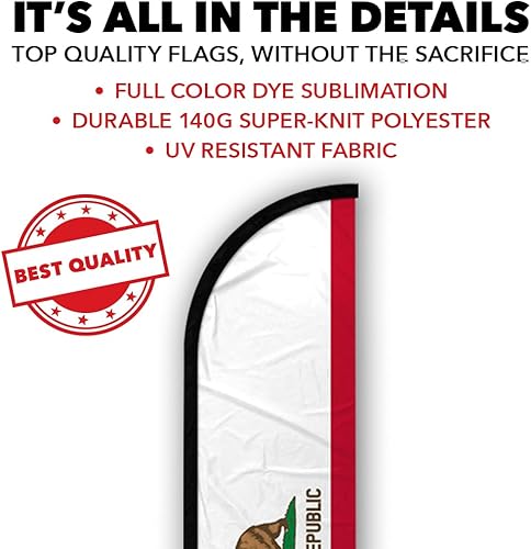 Miniatura 3 de Bandera publicitaria sin viento de California, perfecta para minoristas, tiendas, negocios, restaurantes