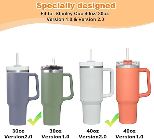 Miniatura 3 de Juome Tapón de silicona a prueba de derrames compatible con Stanley Cup 1.02.0 de 40 onzas30 onzas, tapón de fugas compatible con accesorios de vaso