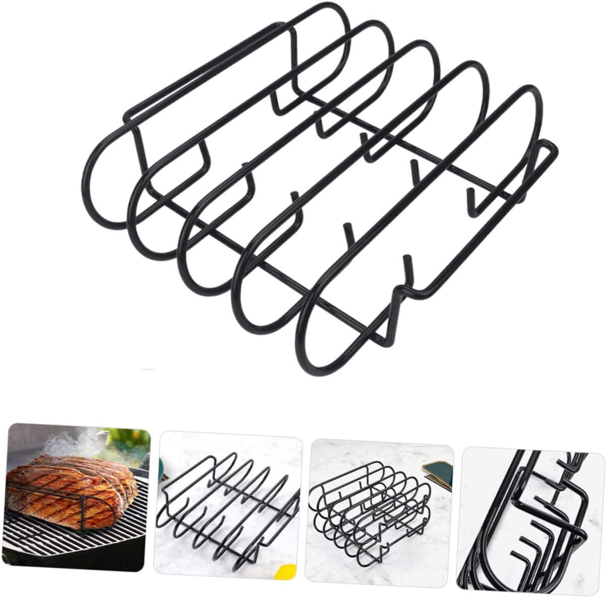 DECHOUS Stainless Steel Barbecue Grill Rack Portable Outdoor Camping Support for Ribs Chicken Durable Pot Holder for Garden Parties Picnics Easy to Clean Cooking Stand