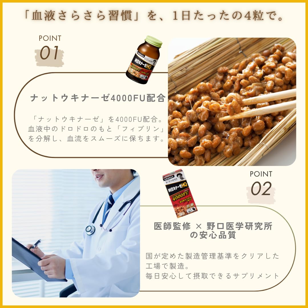 Amazon | 野口noguchi 納豆キナーゼ HQ プレミアム ナットウキナーゼ