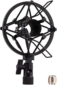 LYRCRO Microphone Shock Mount Holder Clip Mic Anti-Vibration for 22mm-26mm Diameter Dynamic Mic Like Shure SM58 58S SM57 PAG48 Sennheiser E835 E845 AKG D5S Samson Q7 Q8 Behringer Xm8500