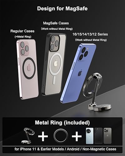Miniatura 6 de Soporte magnético para teléfono para automóvil para montaje MagSafe con rotación de 360, imanes ultra fuertes, soporte de teléfono celular