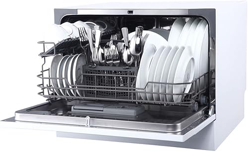 Miniatura 6 de SPT SD-2225DW - Lavavajillas de encimera con luz LED y arranque de retardo, color blanco, color blanco