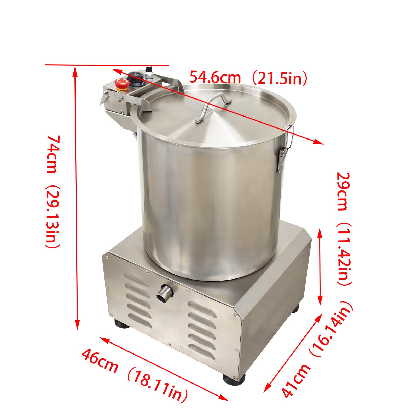 INTSUPERMAI Conmercial Salad Spinner Stainless Steel Adjustable Speed Vegetable Water Thrower Dehydrator Fruit Vegetables Dryer Salad Vegetable Dehydrator 110V