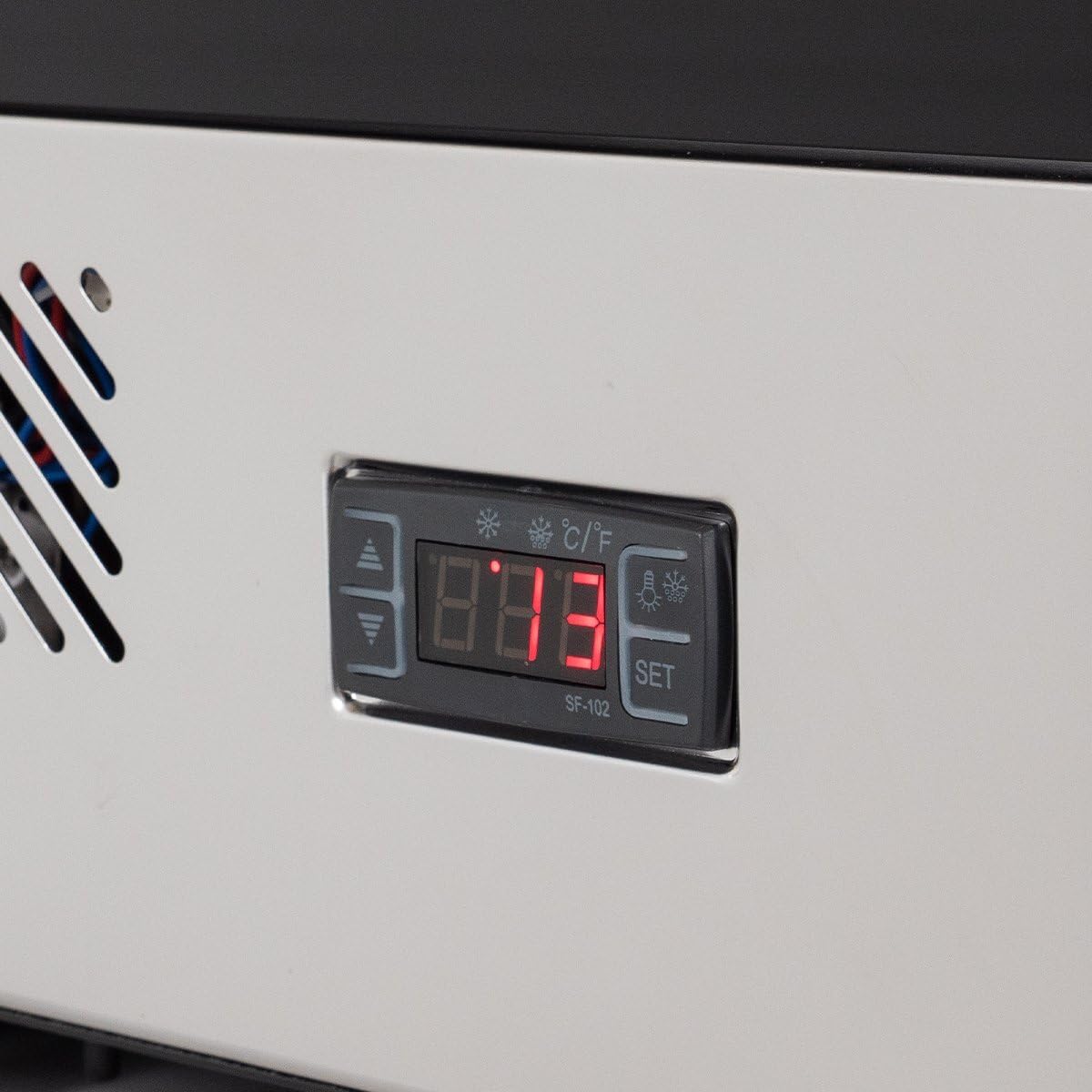 GastroHero Vetrina refrigerante 160 litri I vetrina buffet +2 °C e +6 °C con LED I vetrina refrigerante Gastro nero I banco refrigerante con porta in vetro e convezione I chiudibile a chiave