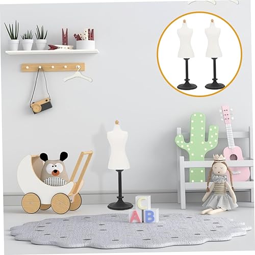 Miniatura 9 de EXCEART 2 piezas de mini maniquí para muñecas americanas para niñas, trajes para niñas, muebles en miniatura, perchas para muñecas de 18 pulgadas,