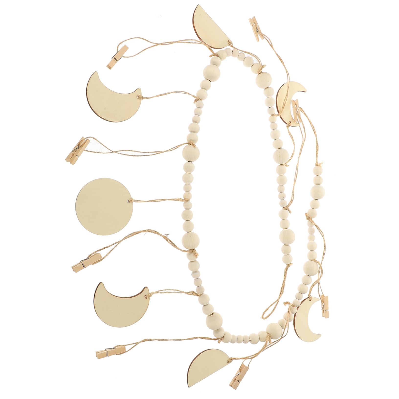 Alipis 5 Stück Wandfoto Organizer mit Clips Holzperlen Girlande zur Kreativen Fotoanzeige für Hochzeiten Geburtstage und Wohnkultur Langlebiges Design für Persönliche Erinnerungen und