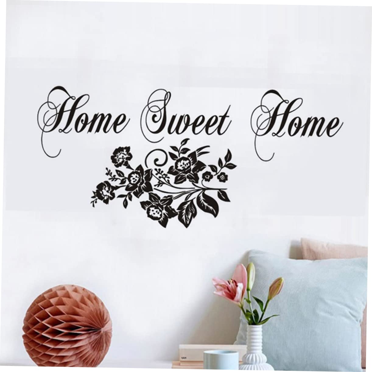 SHINEOFI 3 Pezzi Adesivo murale fiori decalcomanie da parete vita decorazione decalcomania murale carta da muro Adesivo per soggiorno Sfondo Adesivo a parete Nero