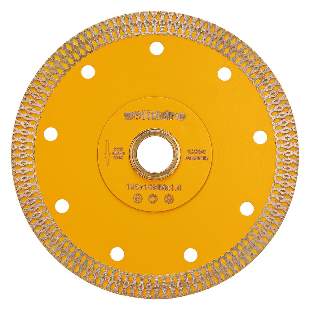 Solidure 125mm Tile Cutting Blade for Angle Grinder,Diamond Blade with 22.23/20mm Arbor Cutting for Granite,Marble,Stone,Tiles