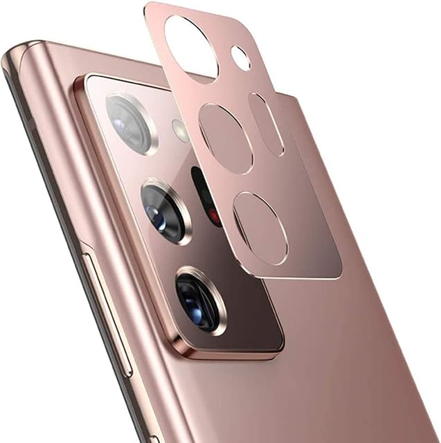 NOKOER Camera Protector for Samsung Galaxy Note 20 Ultra, [2 Pack] Camera Lens Protector Ring Cover, High-Grade Metal Material [Anti-Fall] [Wear Resistant] 360 Degree Protection - Copper Gold